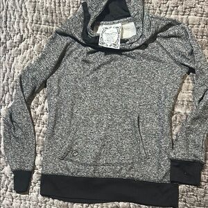 Gray and Black Hooded Sweatshirt